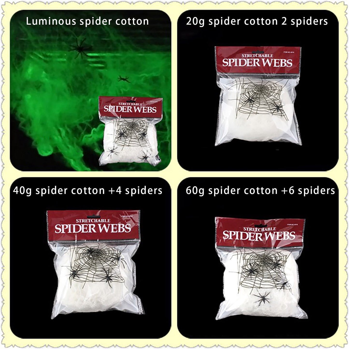 Telarañas de Halloween Súper Elásticas – Decoración de Terror para Interior y Exterior