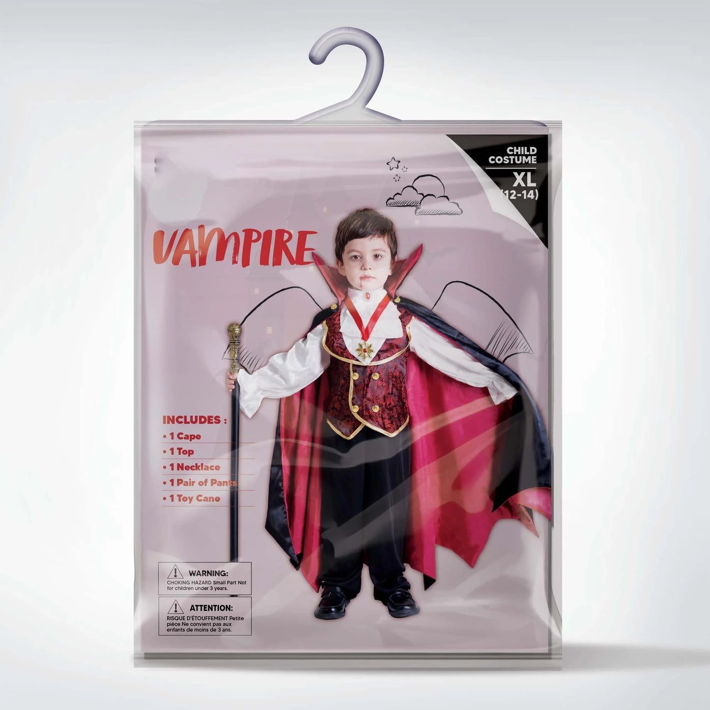 Disfraz Infantil de Vampiro Gótico – Traje Completo de Halloween para Niños (3–4 años)