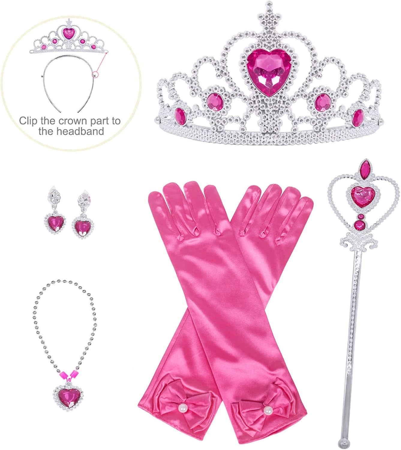 Disfraz Infantil de Princesa Rosa – Vestido Elegante con Accesorios para Niñas | Ideal para Halloween o Fiestas Temáticas