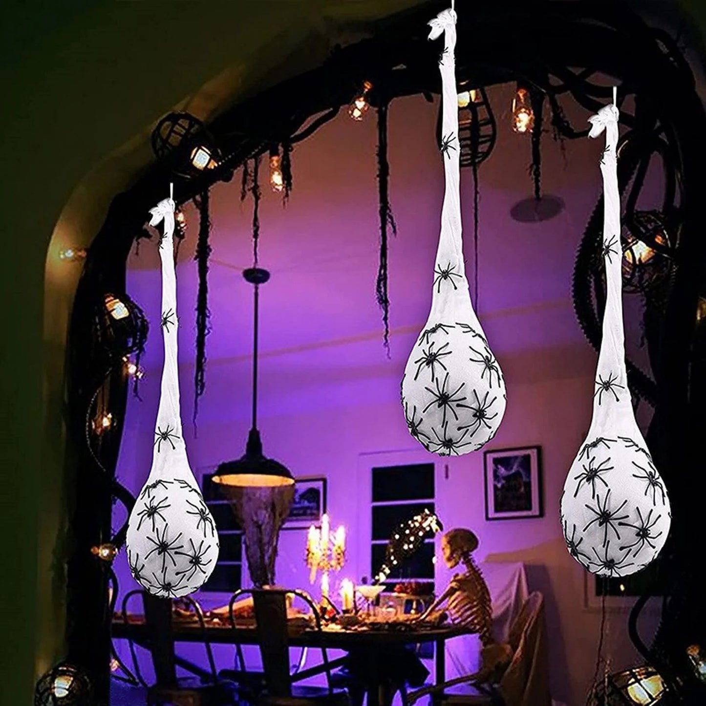 Set de 3 Arañas Luminosas LED – Decoración de Halloween para Interior y Exterior