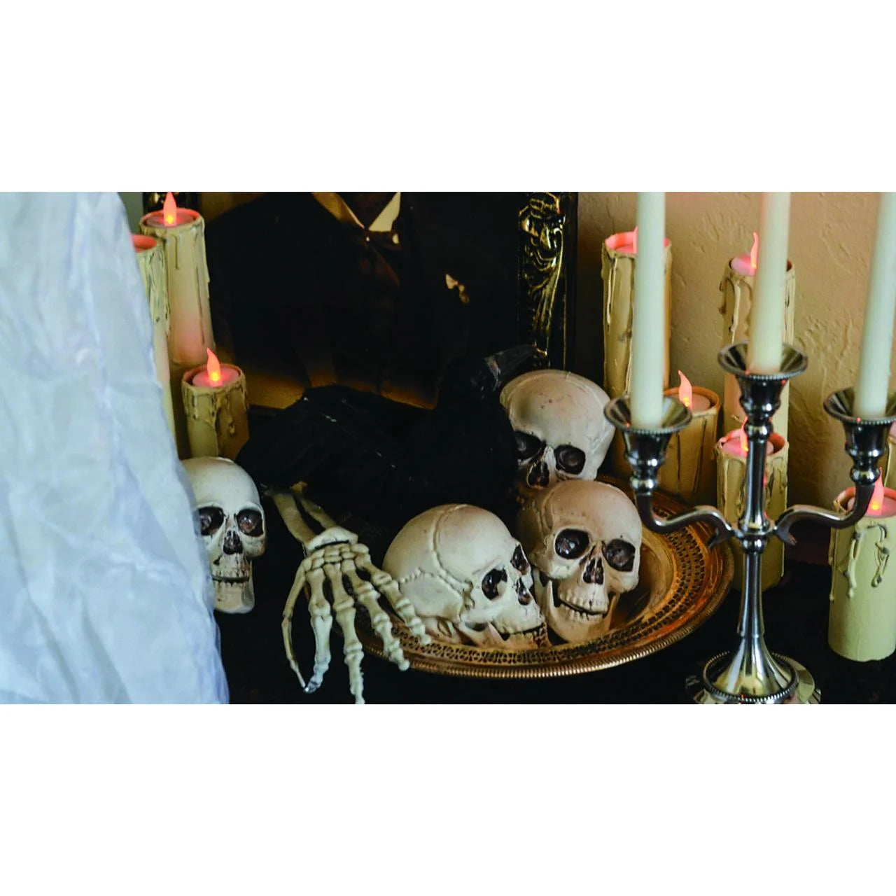 Bolsa de Calaveras Decorativas – Set de 12 Cráneos de Halloween para Decoración de Terror