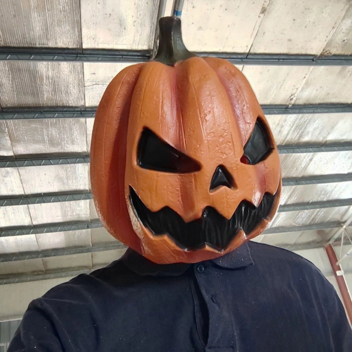Máscara de Calabaza Terrorífica – Látex Premium Completo para Adultos, Estilo Halloween “Jack O’ Lantern”