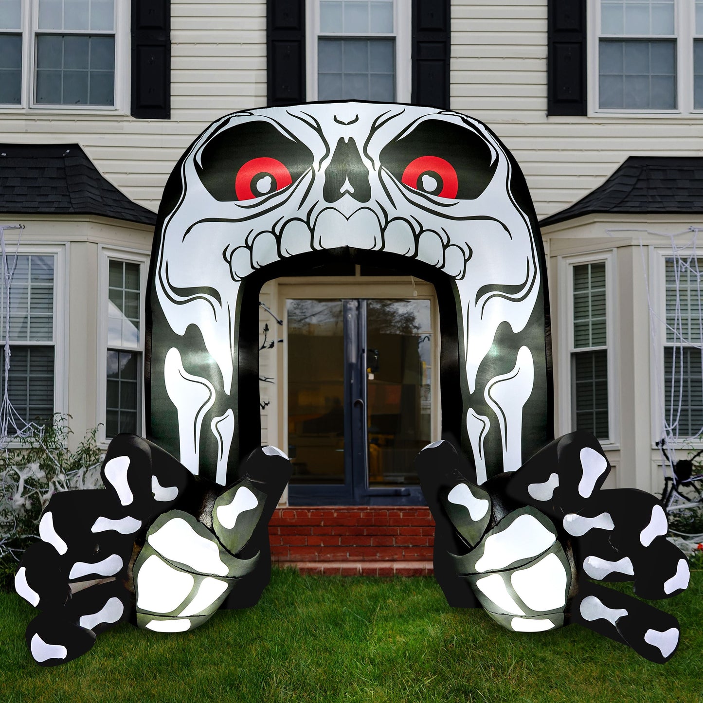 Esqueleto Inflable Gigante 2,4 m con Luces LED – Decoración de Halloween para Exterior
