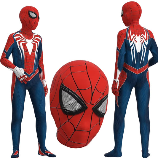 Disfraz Infantil de Superhéroe – Traje Completo de Lycra con Máscara para Niños (Estilo Spider-Man)
