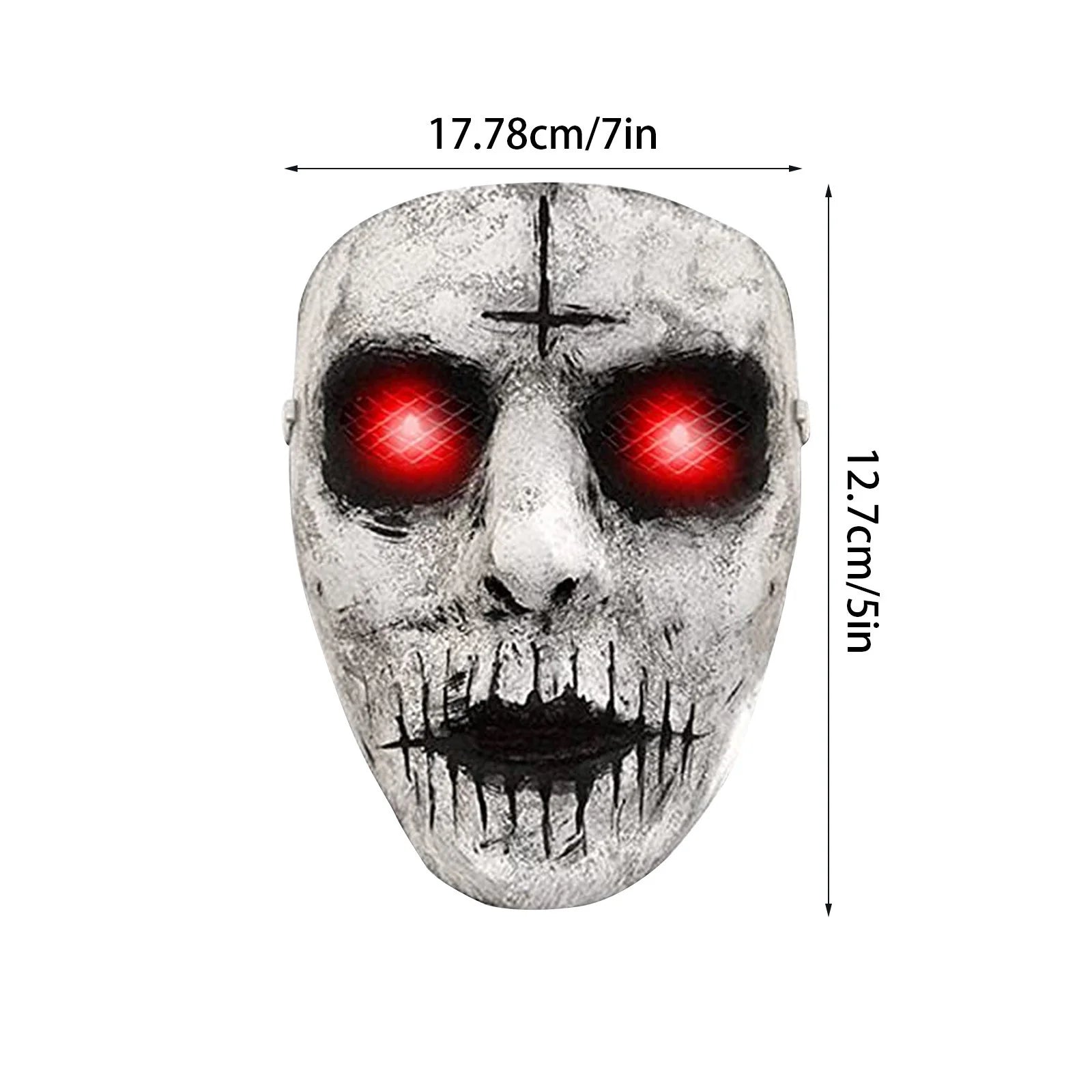 Máscara de Asesino Demoníaco con Ojos LED – Terror Luminoso para Halloween