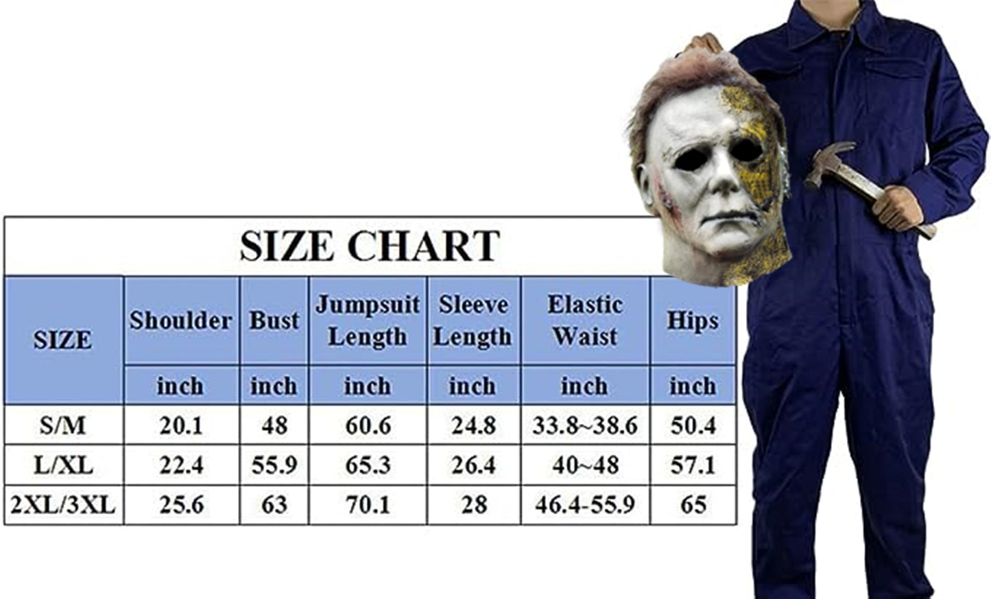 Disfraz de Michael Myers para Adultos – Traje y Máscara de Látex Realista de Halloween