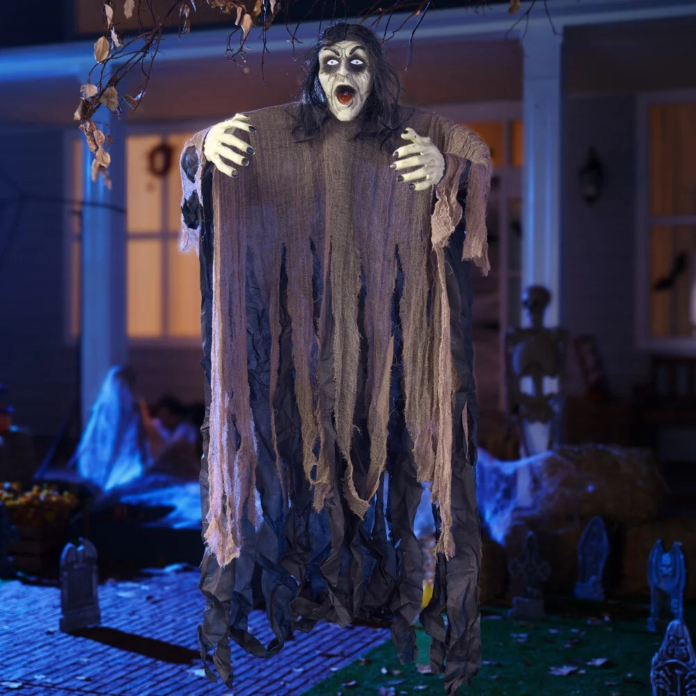 Zombi Enterrado con Ojos LED – Decoración de Halloween para Jardín o Cementerio