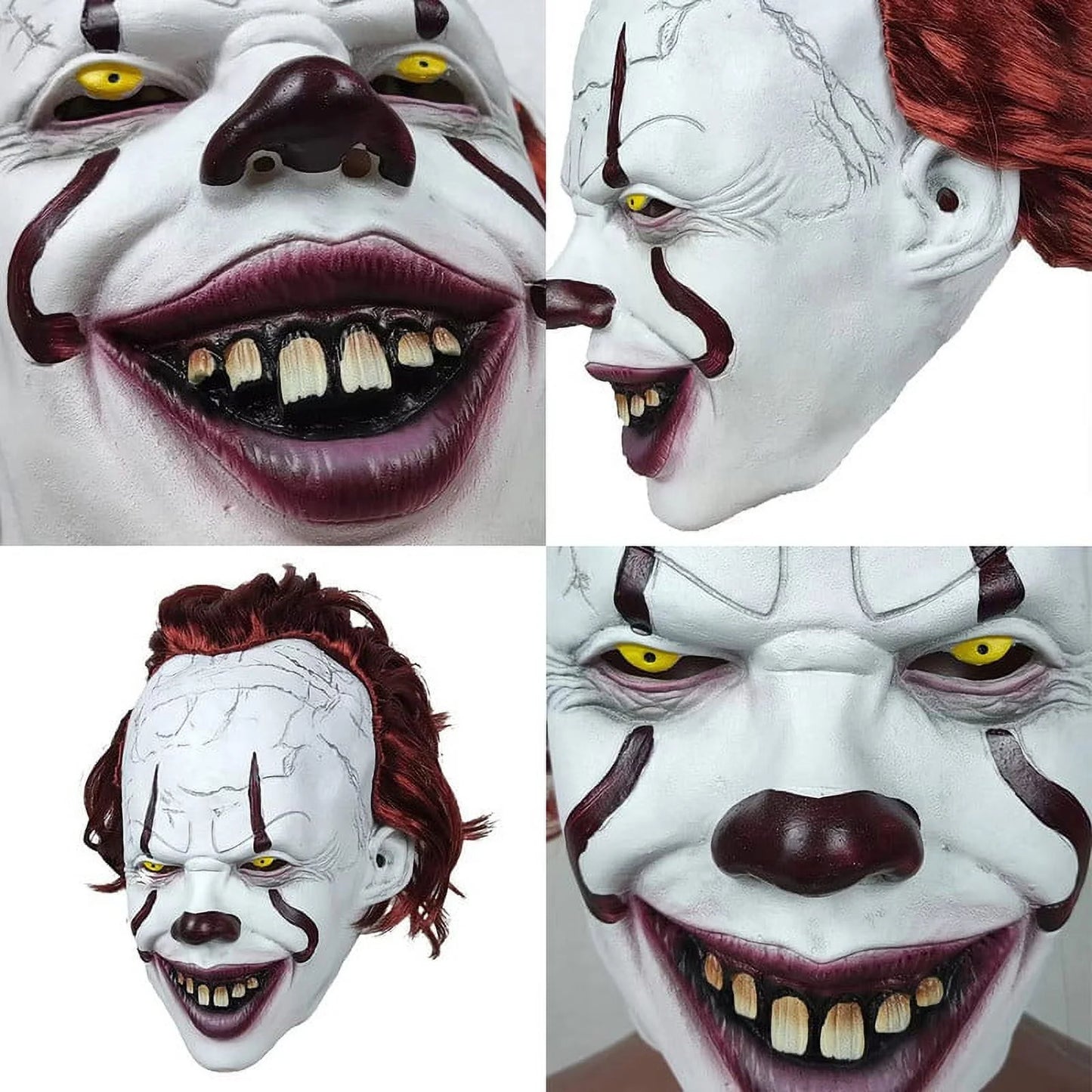 IT Pennywise Mask for Cosplay, One Size for Unisex Adults