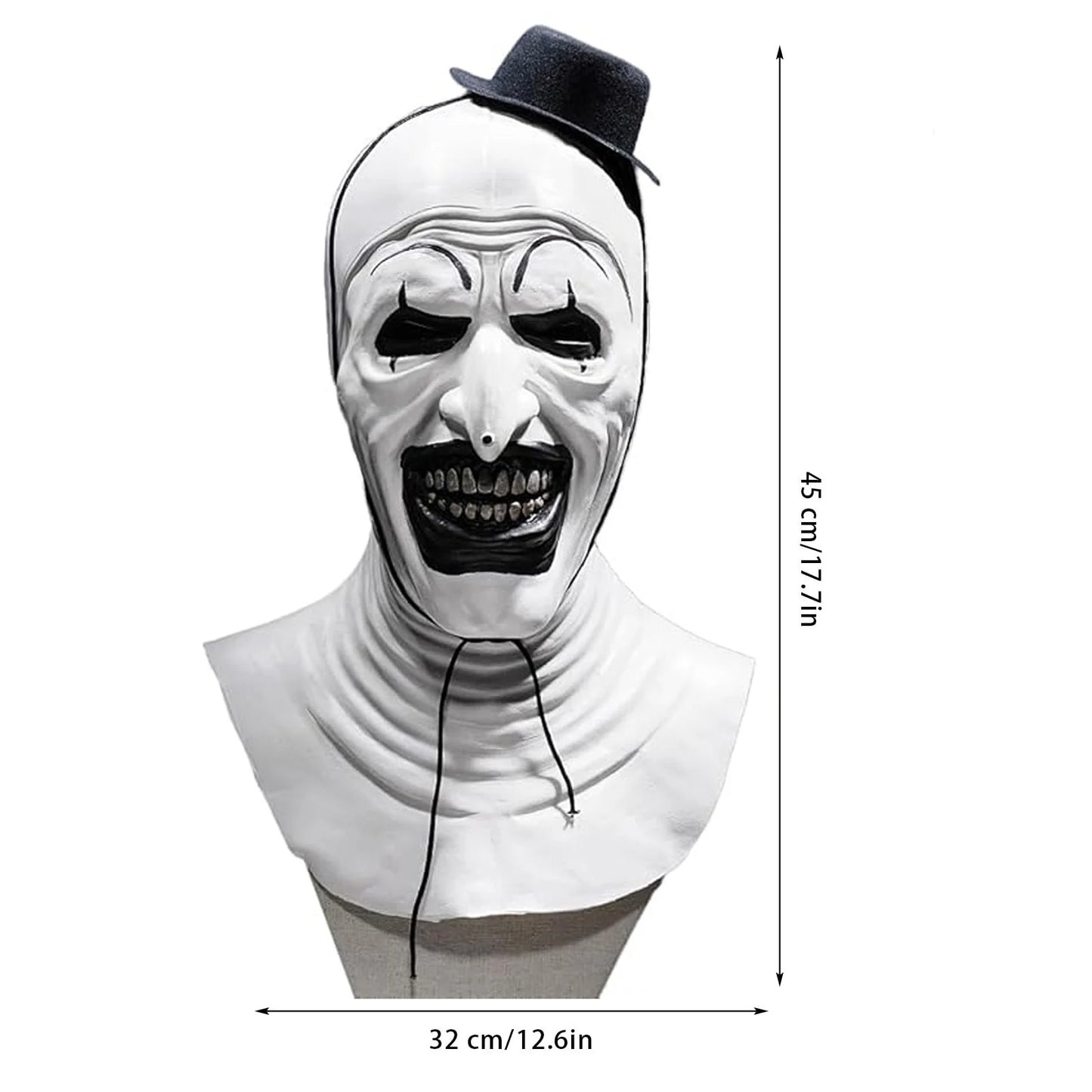 Máscara Realista de Terrifier “Art the Clown” – El Payaso Asesino del Terror Moderno