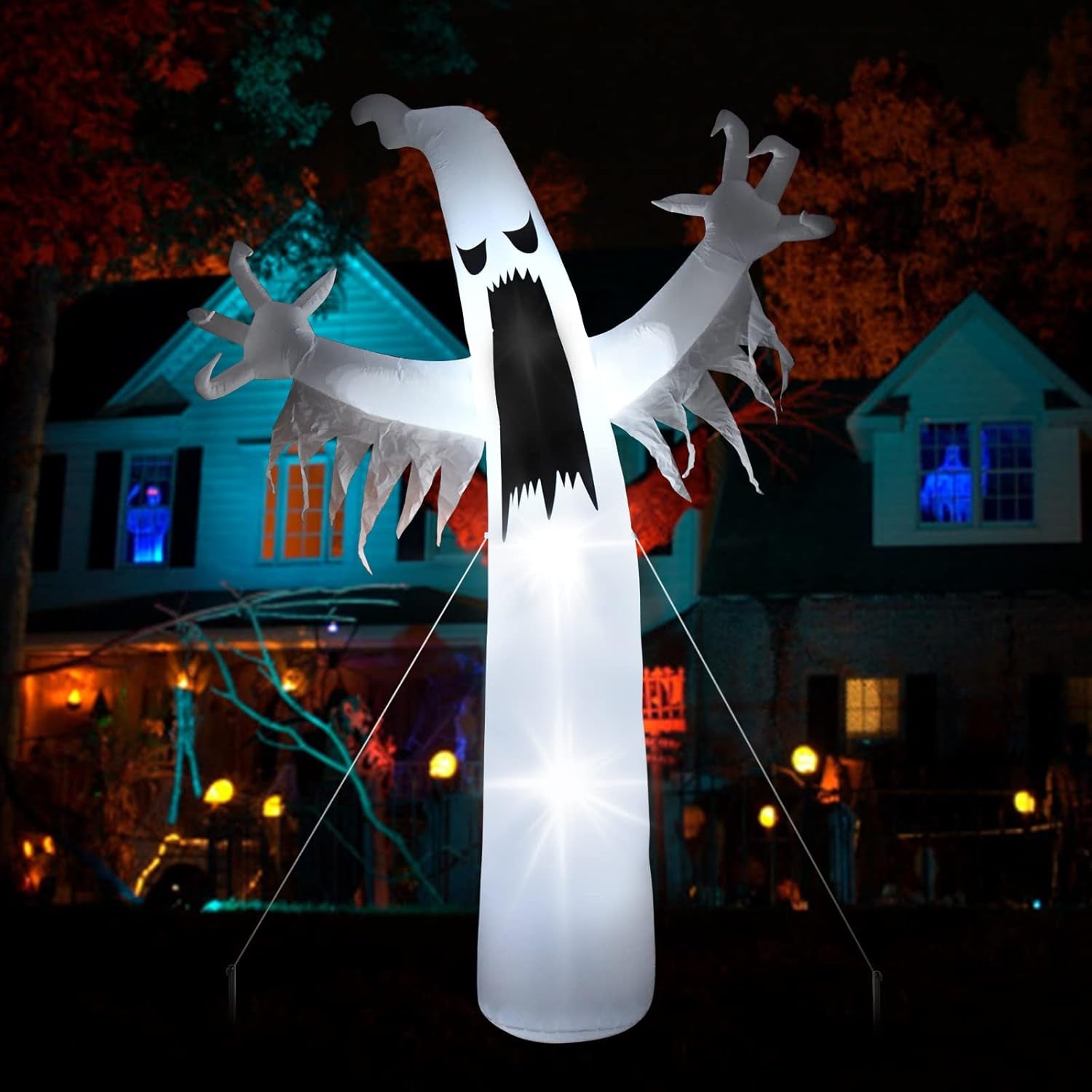 Inflable Fantasma Gigante 12FT – Decoración de Halloween para Exteriores