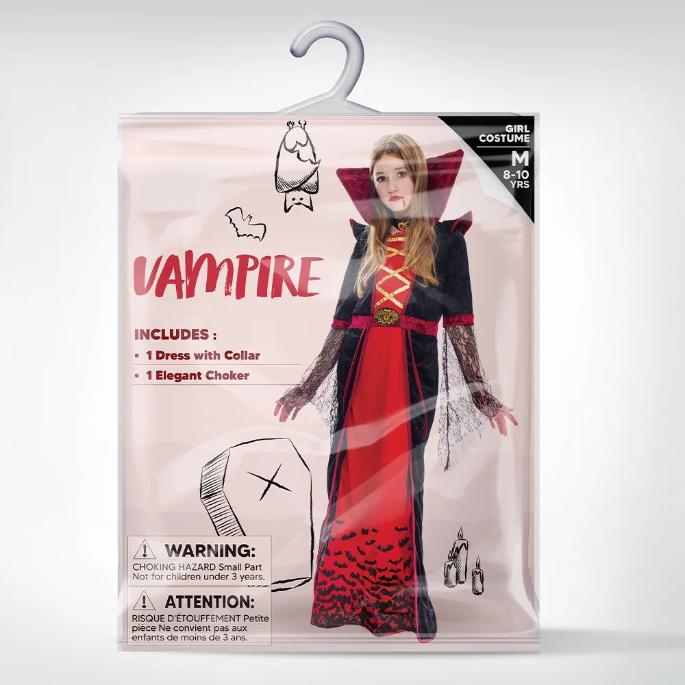 Disfraz de Vampiresa Real para Niñas – Reina Gótica de Halloween