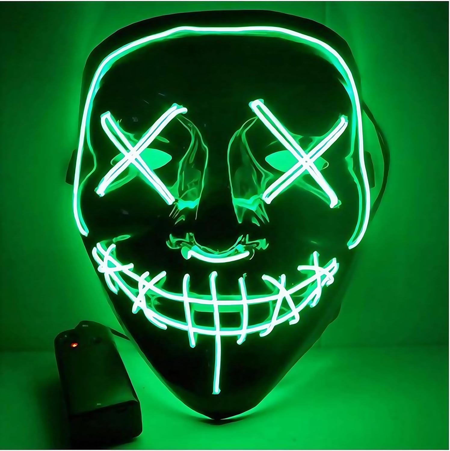 Máscara LED Creepy “The Purge” – 5 Modos Luminosos, Efecto de Terror Nocturno