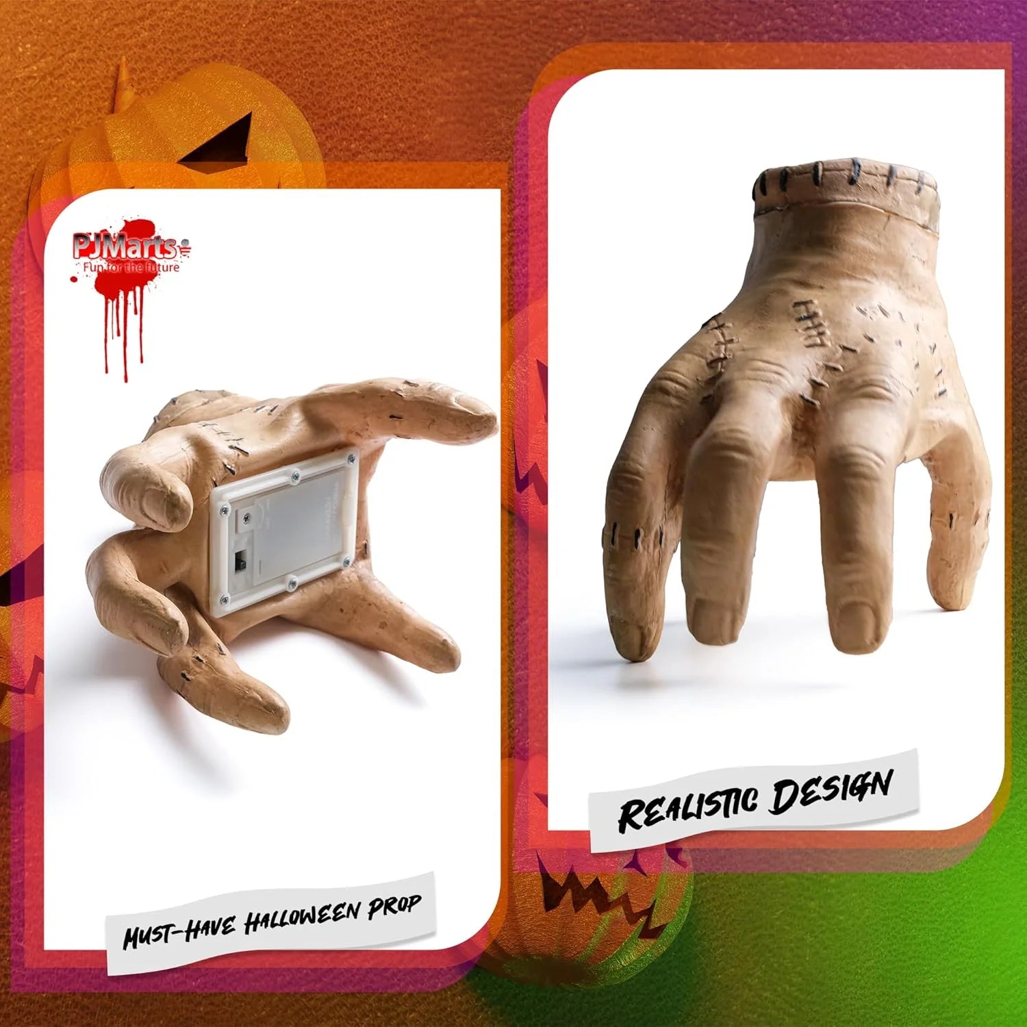 Mano Animatrónica con Sensor de Sonido – Decoración de Halloween con Movimiento y Luz