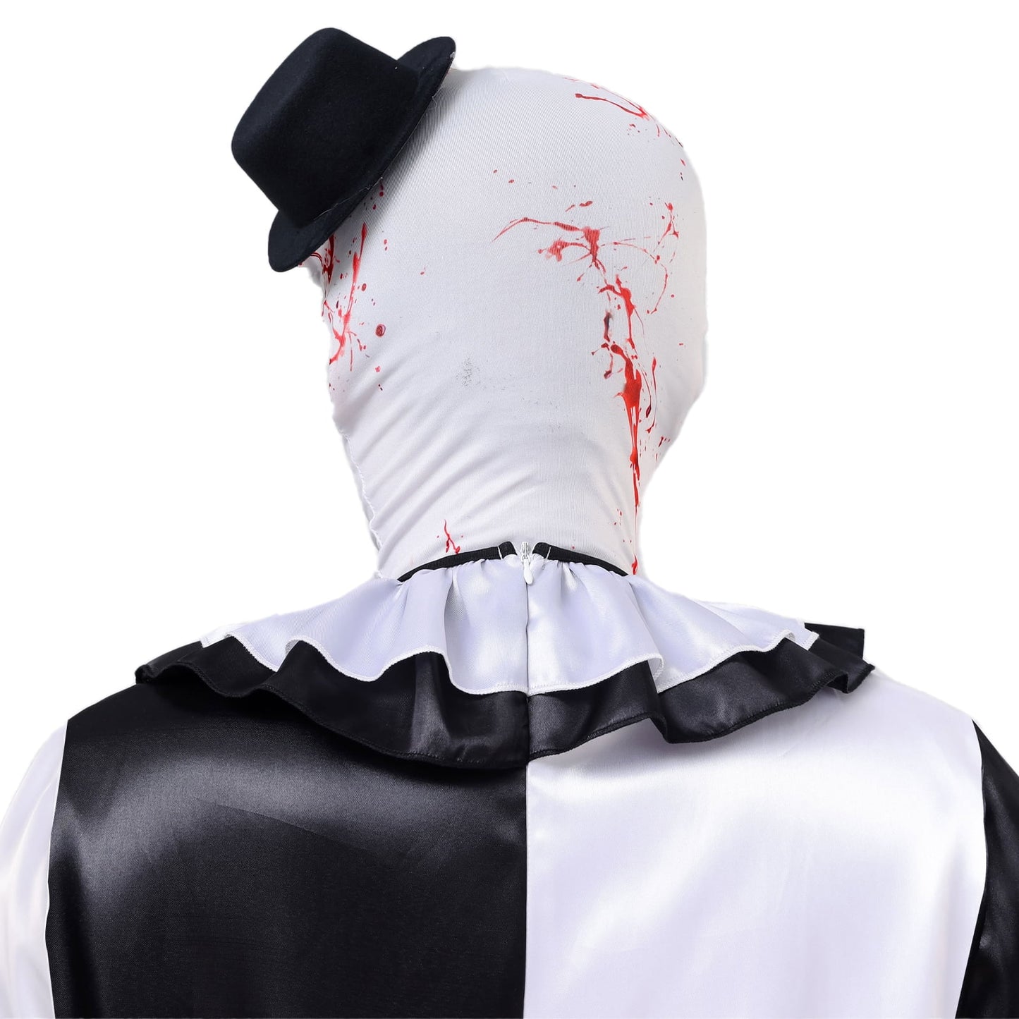 Disfraz de Payaso Terrorífico Blanco y Negro para Niños – Traje Completo con Máscara y Sombrero