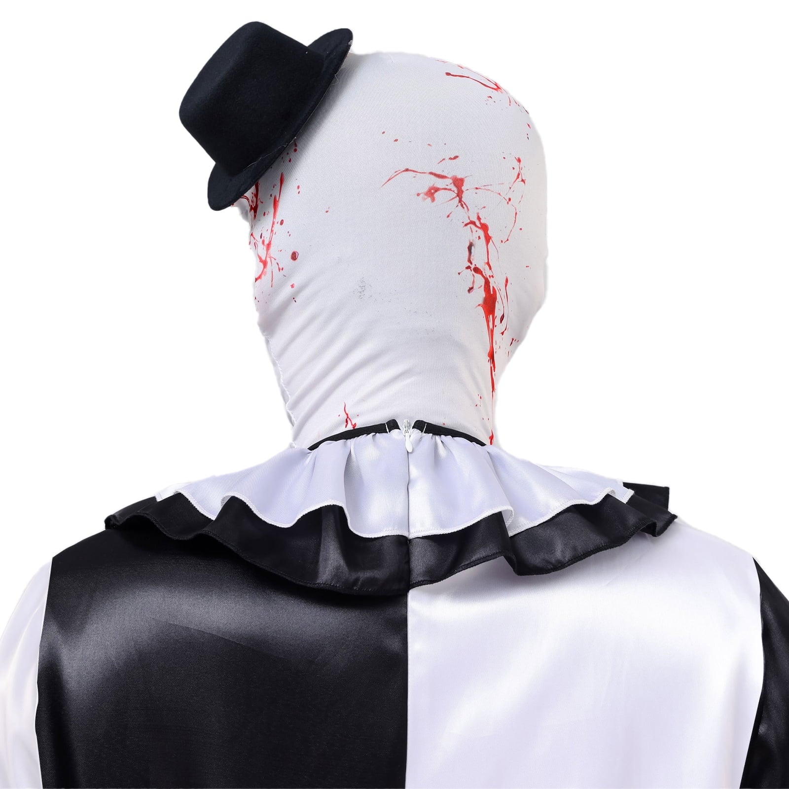 Disfraz de Payaso Terrorífico Blanco y Negro para Niños – Traje Completo con Máscara y Sombrero