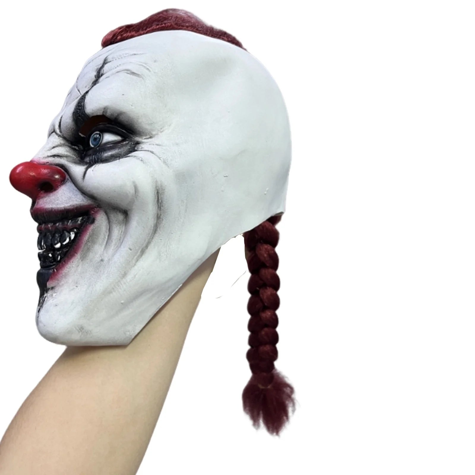 Máscara Realista del Joker Terrorífico – Látex Completo con Trenzas, Estilo Call of Duty, Ideal para Halloween y Fiestas de Terror