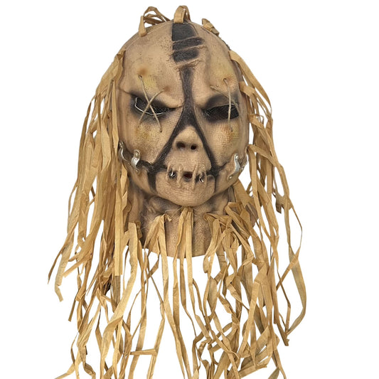 Máscara de Espantapájaros Terrorífico – Látex Completo con Cuerda y Detalles Realistas para Halloween