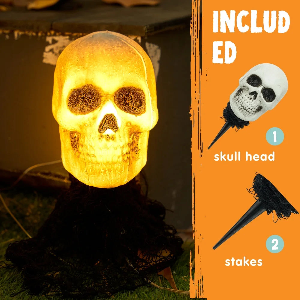 Pack 3 Luces de Calaveras LED Halloween – Decoración Exterior Cementerio