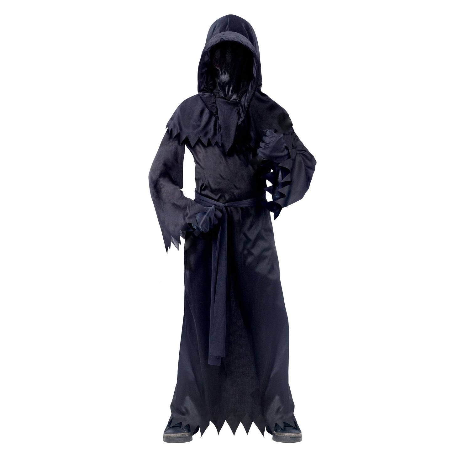 Disfraz de Fantasma Encapuchado para Niño – Traje de Espectro Oscuro con Capa y Capucha