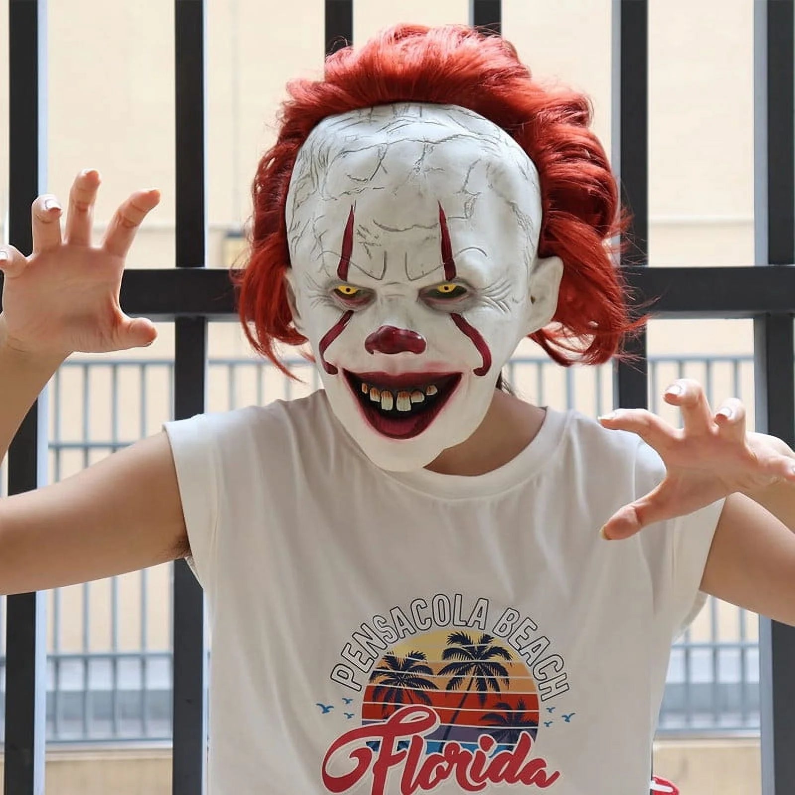 IT Pennywise Mask for Cosplay, One Size for Unisex Adults