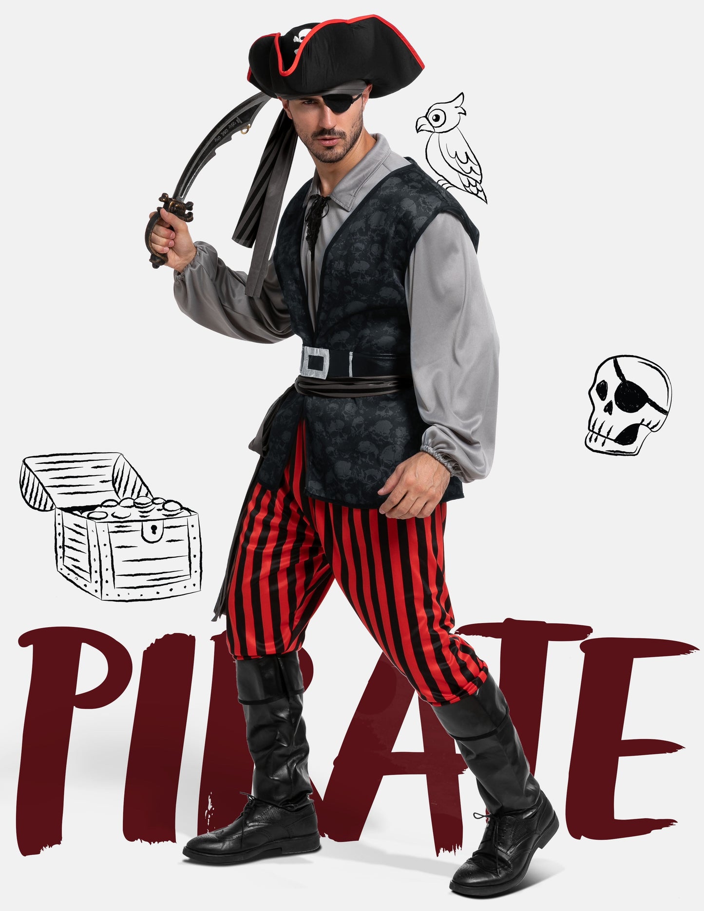 Disfraz de Pirata Capitán del Mar para Hombres – Conquista los Siete Mares este Halloween