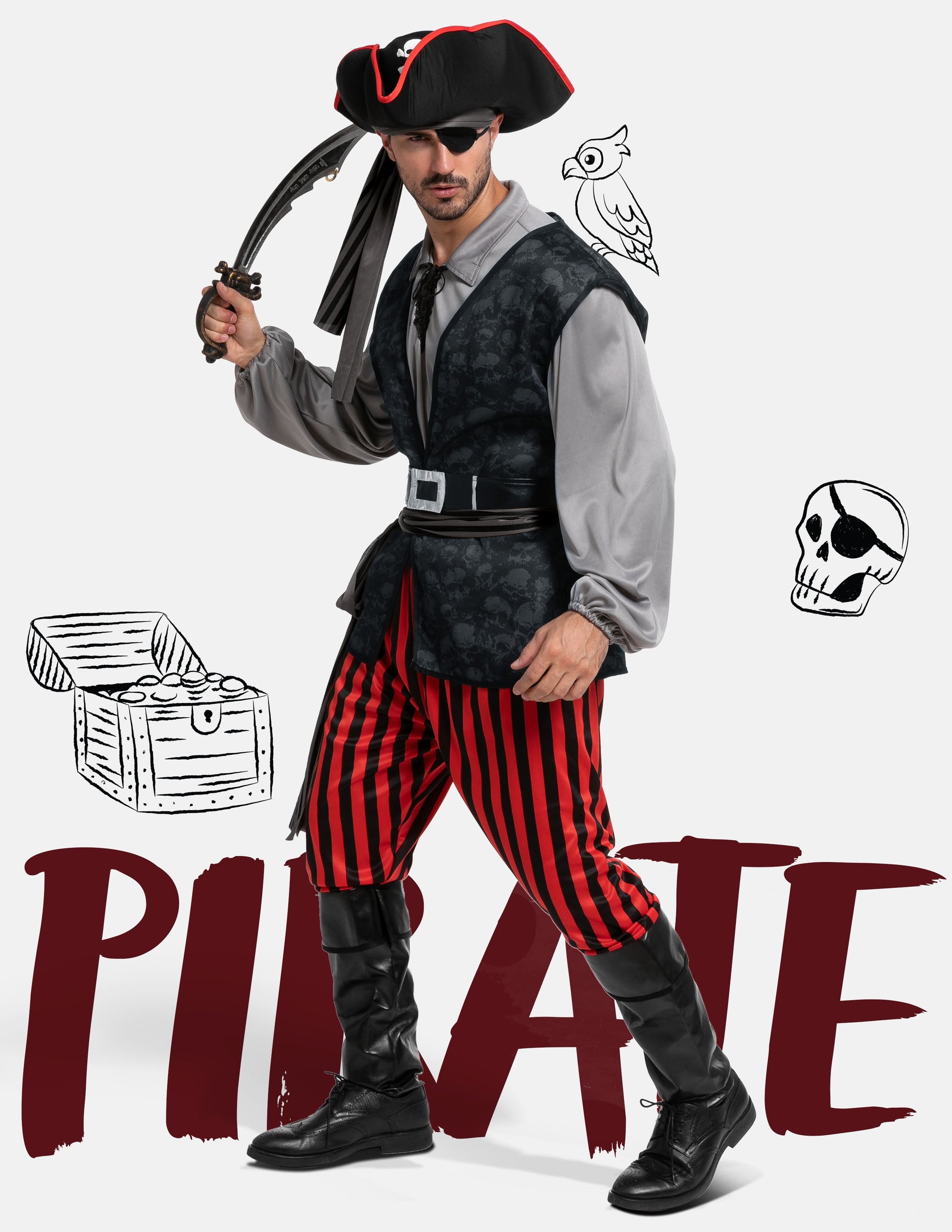 Disfraz de Pirata Capitán del Mar para Hombres – Conquista los Siete Mares este Halloween
