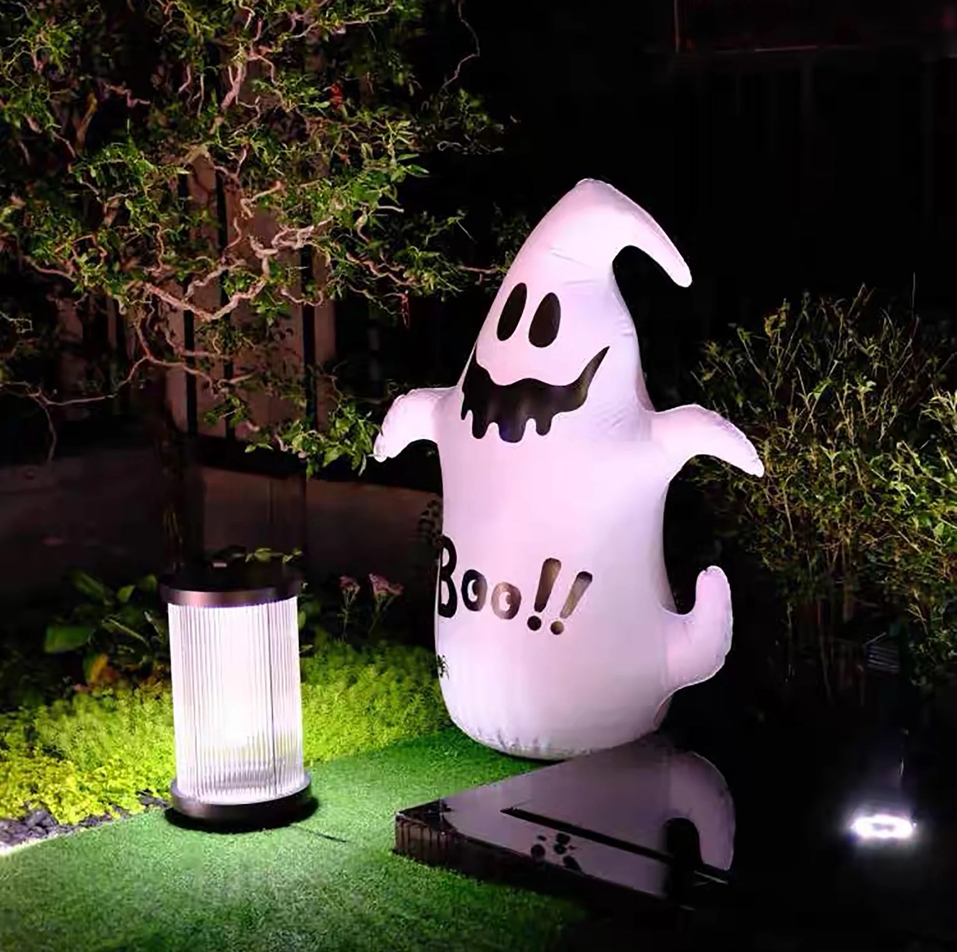 Inflable Fantasma de Halloween 4 FT – Decoración Exterior con Luces LED para Jardín o Fiesta