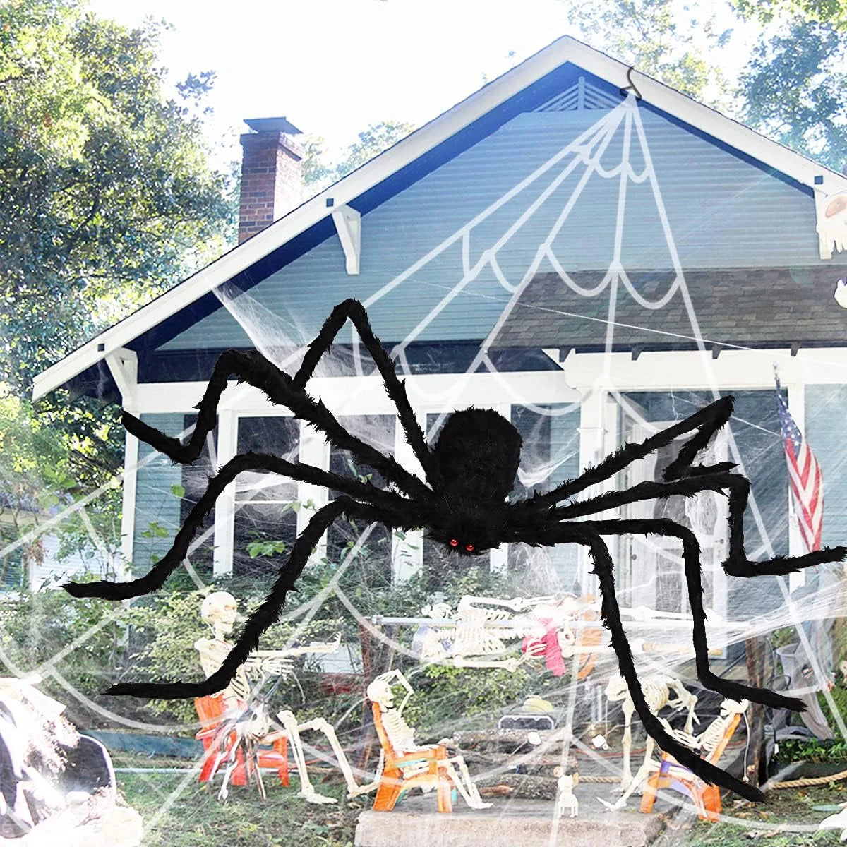 Araña Gigante de Halloween 79” – Decoración de Terror para Exteriores