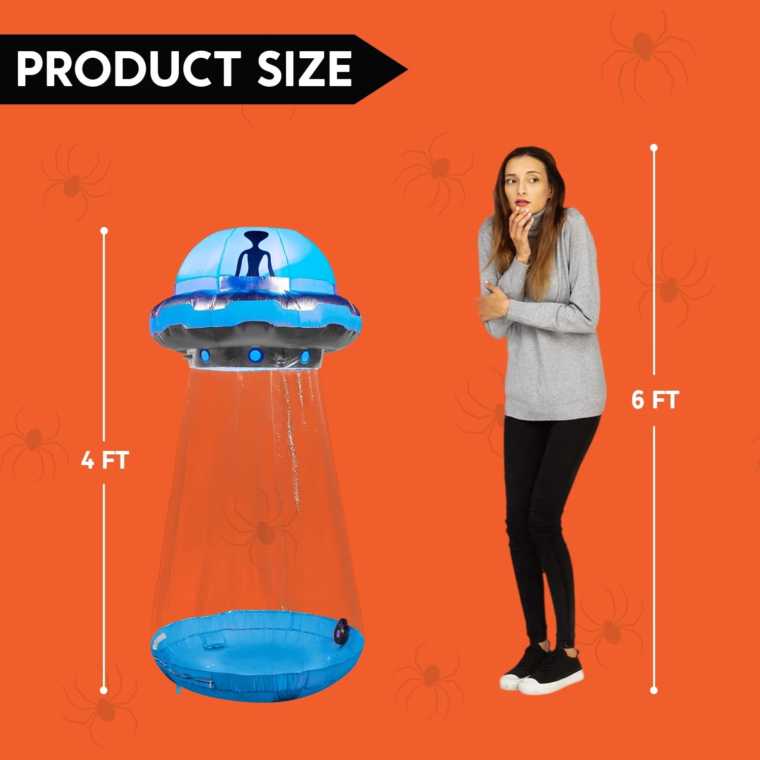 Inflable Halloween OVNI Alienígena 1.2 m – Decoración con Luces LED