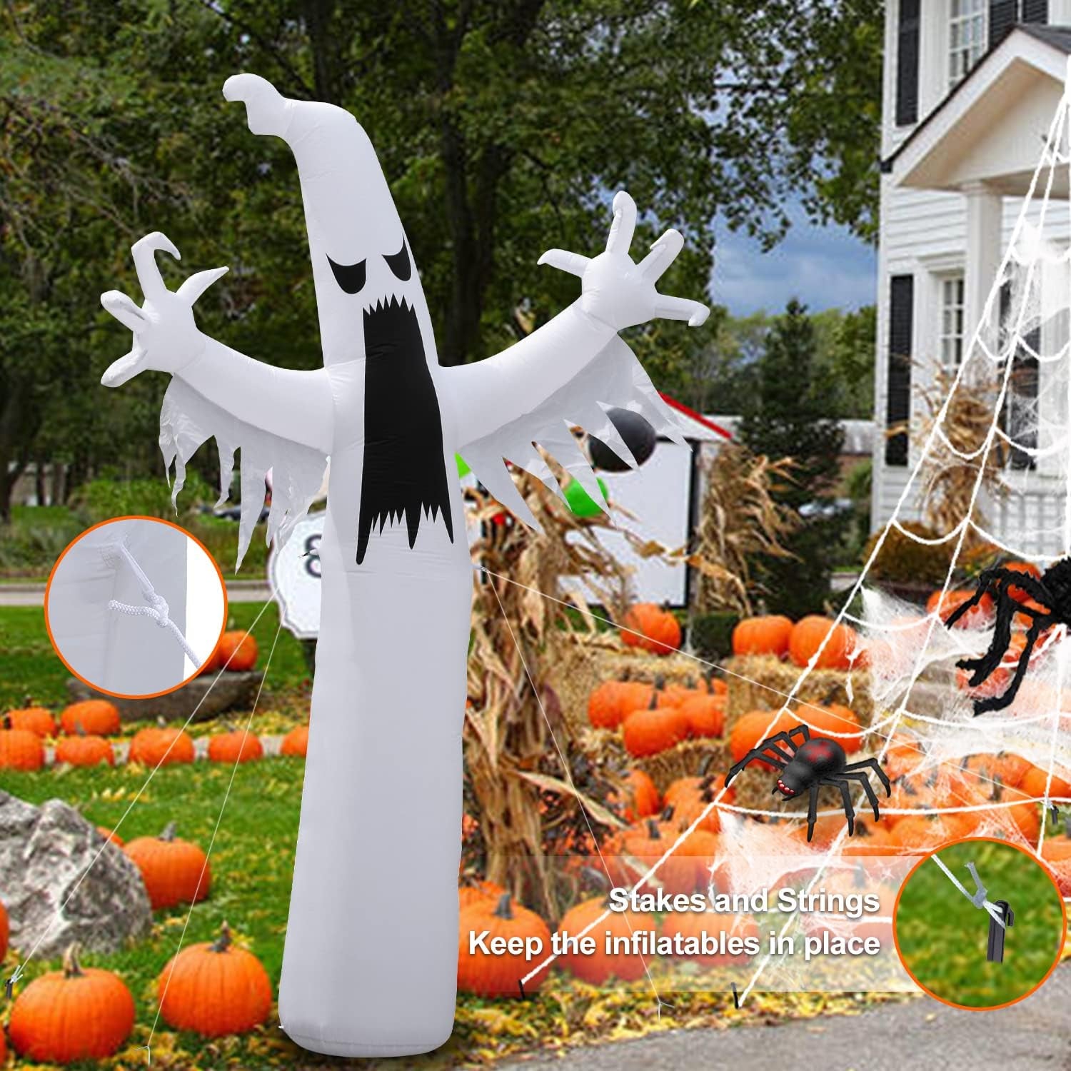 Inflable Fantasma Gigante 12FT – Decoración de Halloween para Exteriores