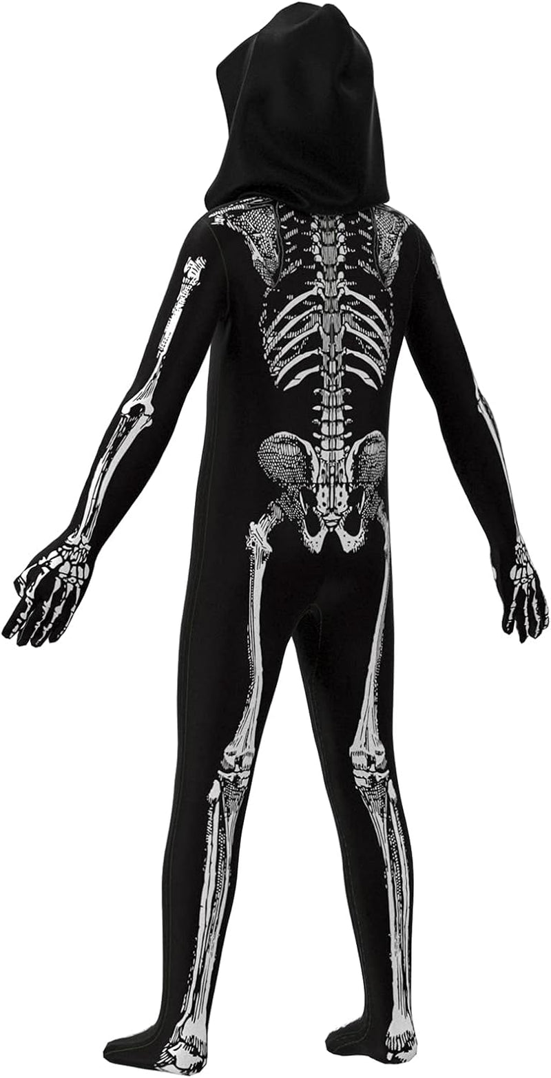 Disfraz Unisex de Esqueleto – Enterizo Negro con Huesos Blancos
