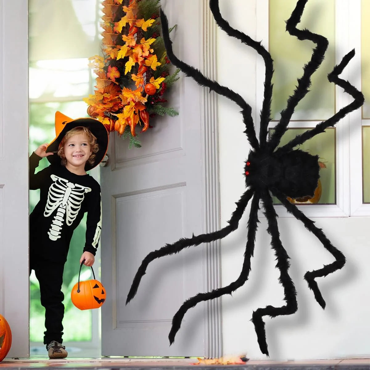 Araña Gigante de Halloween 79” – Decoración de Terror para Exteriores