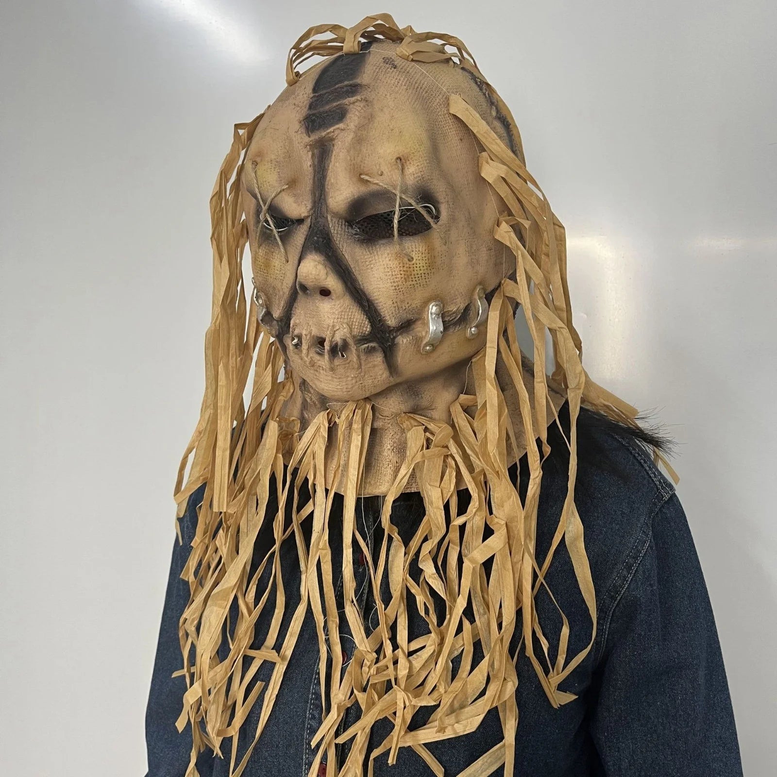 Máscara de Espantapájaros Terrorífico – Látex Completo con Cuerda y Detalles Realistas para Halloween