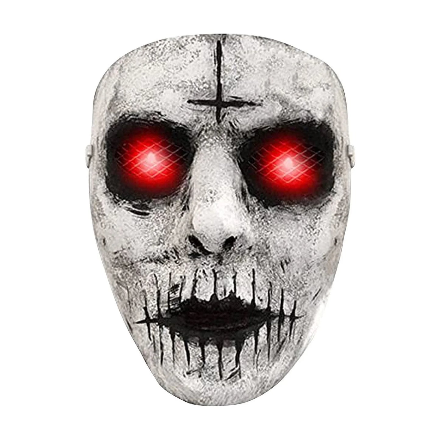 Máscara de Asesino Demoníaco con Ojos LED – Terror Luminoso para Halloween