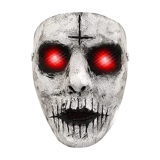 Máscara de Asesino Demoníaco con Ojos LED – Terror Luminoso para Halloween