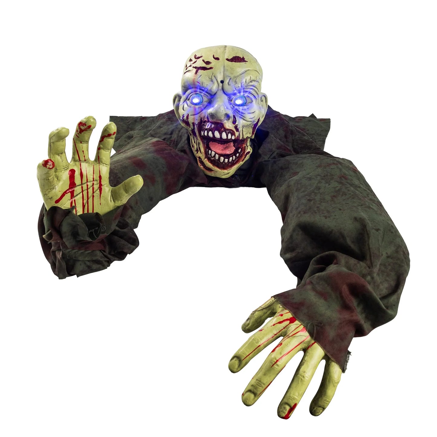 Zombie Animatrónico con Sonido y Ojos LED – Decoración de Halloween para Exterior e Interior