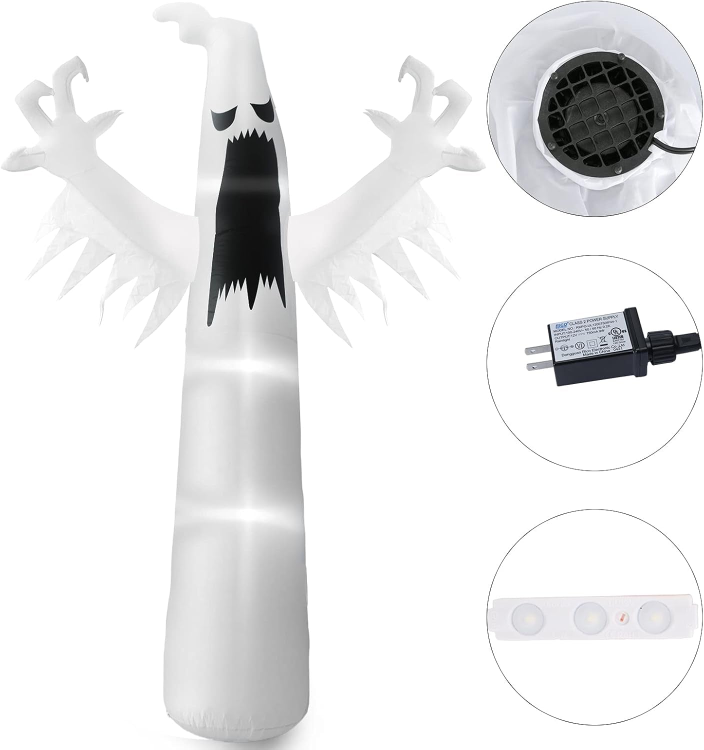 Inflable Fantasma Gigante 12FT – Decoración de Halloween para Exteriores