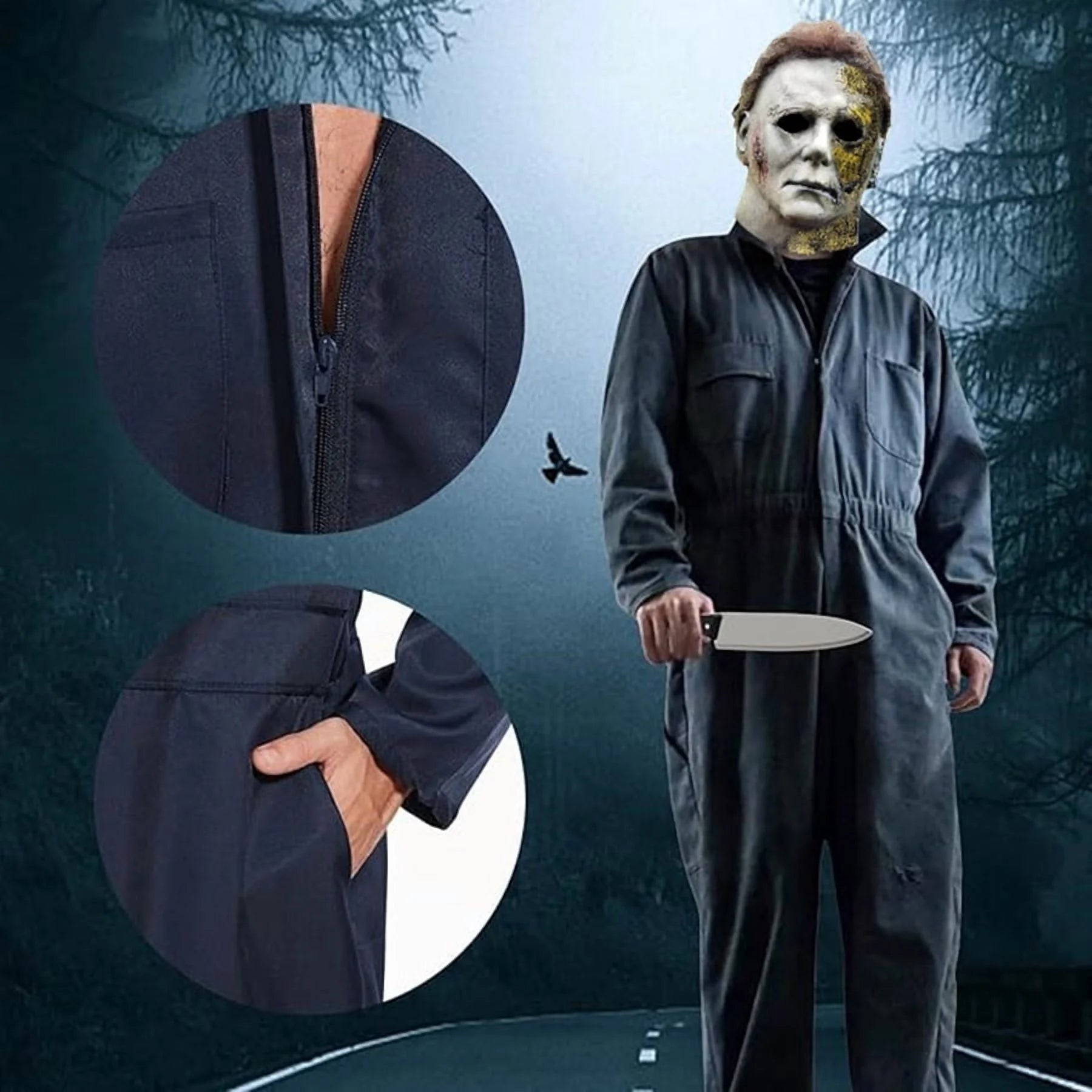 Disfraz de Michael Myers para Adultos – Traje y Máscara de Látex Realista de Halloween