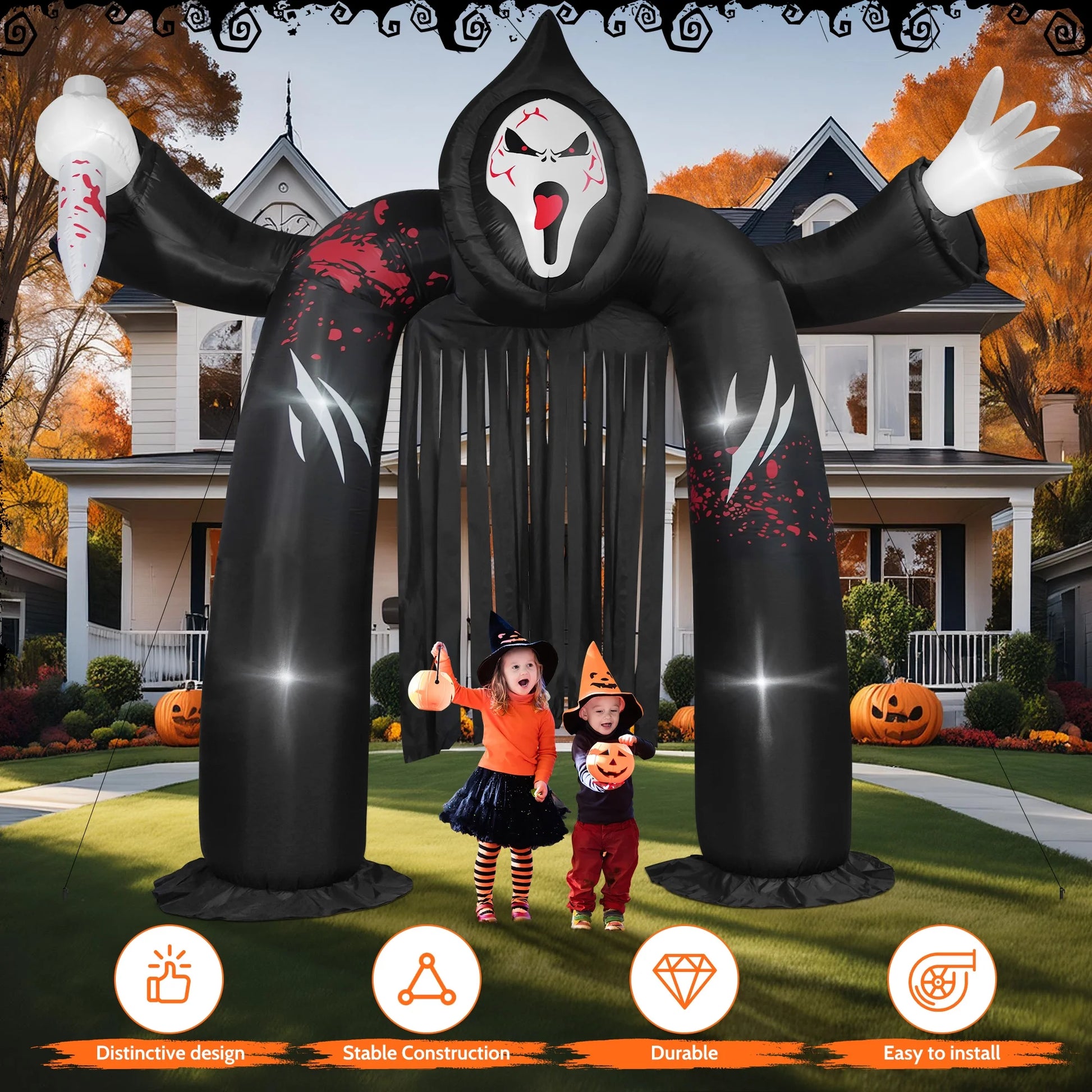 Arco Inflable Castillo Fantasma 10FT – Decoración de Halloween 👻🎃