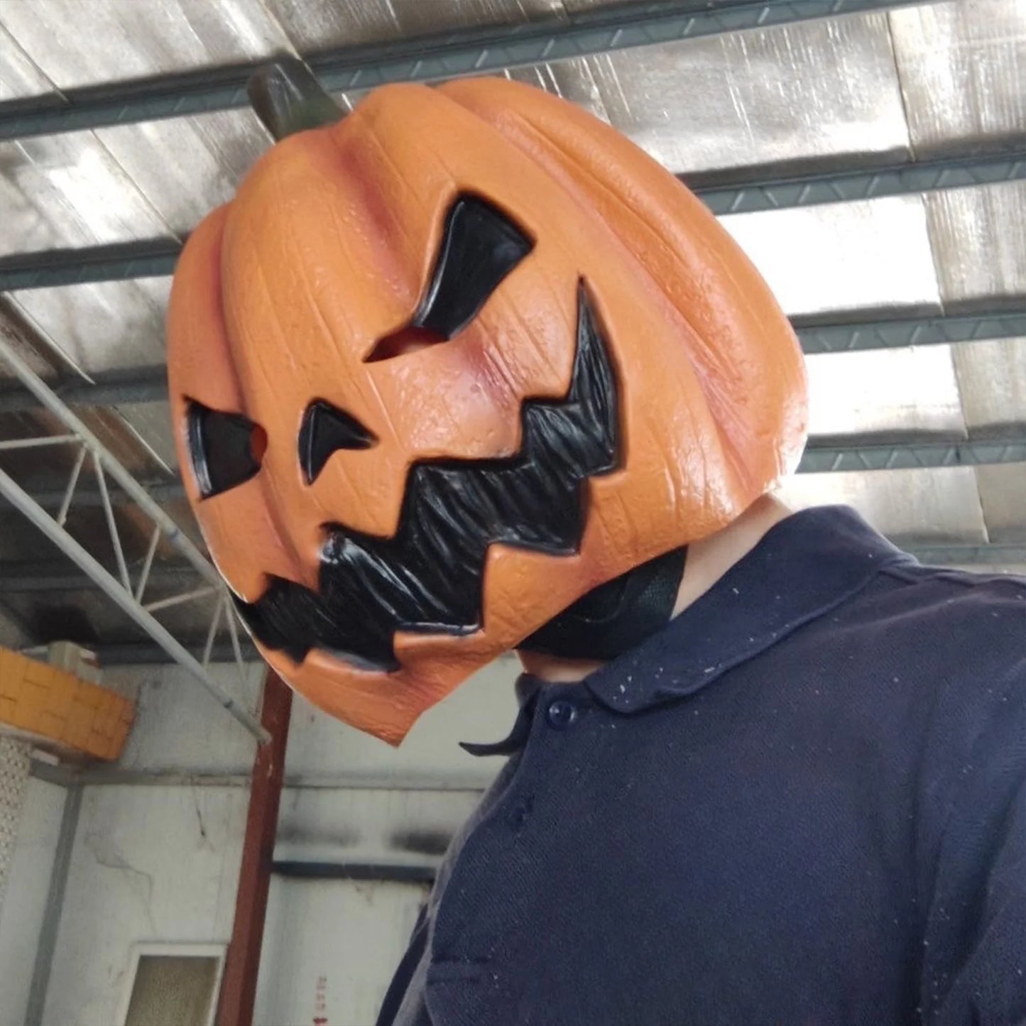 Máscara de Calabaza Terrorífica – Látex Premium Completo para Adultos, Estilo Halloween “Jack O’ Lantern”