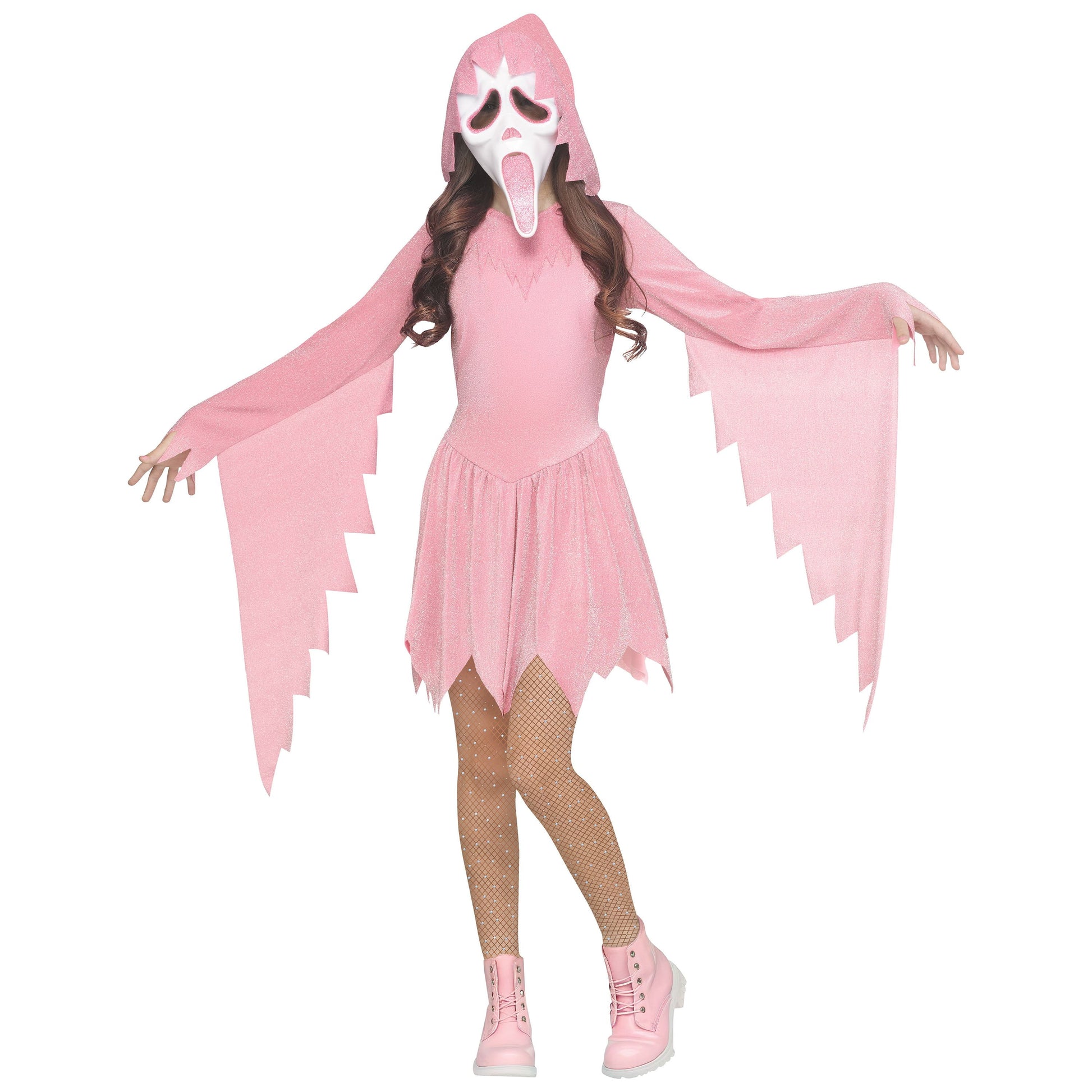 Disfraz de Ghostface Rosa para Niña – Talla S (6/6X)