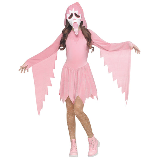 Disfraz de Ghostface Rosa para Niña – Talla S (6/6X)