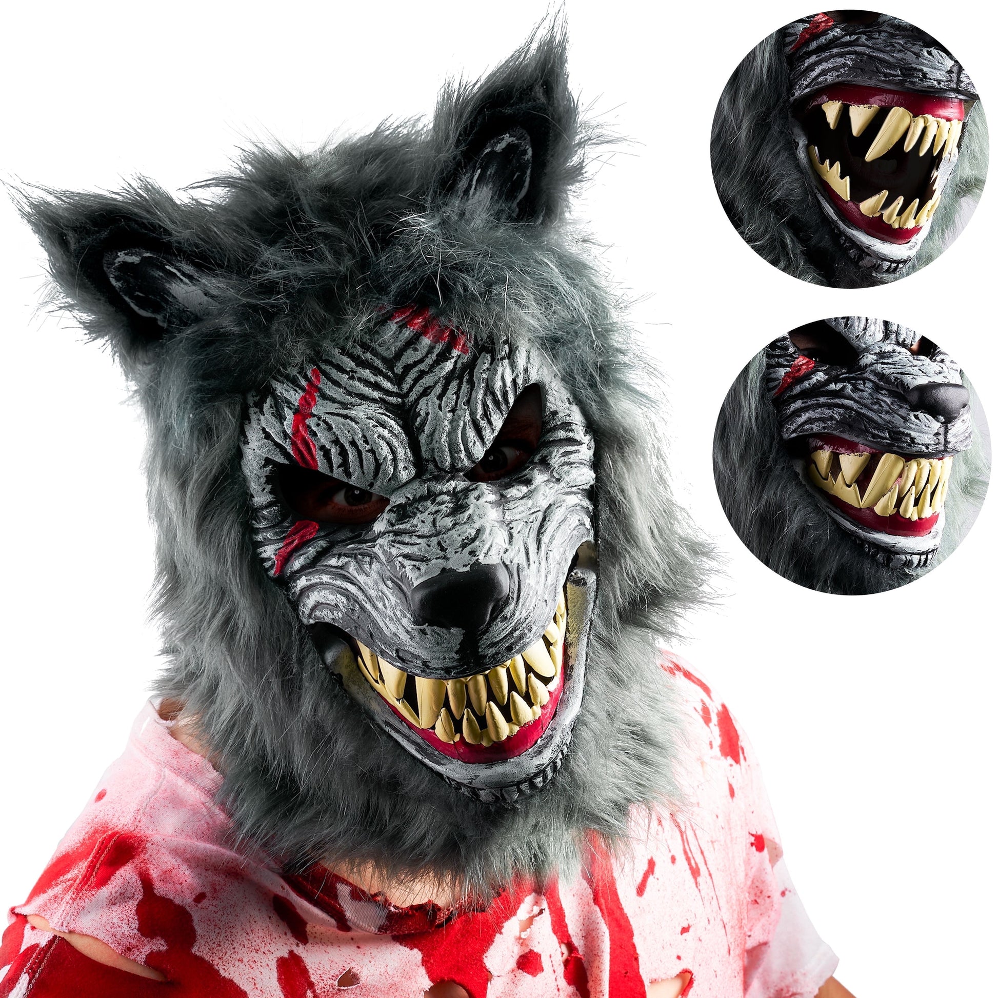 Máscara Realista de Hombre Lobo – Látex Completo para Halloween, Cosplay o Fiestas de Terror