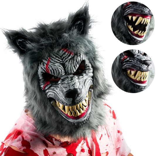 Máscara Realista de Hombre Lobo – Látex Completo para Halloween, Cosplay o Fiestas de Terror