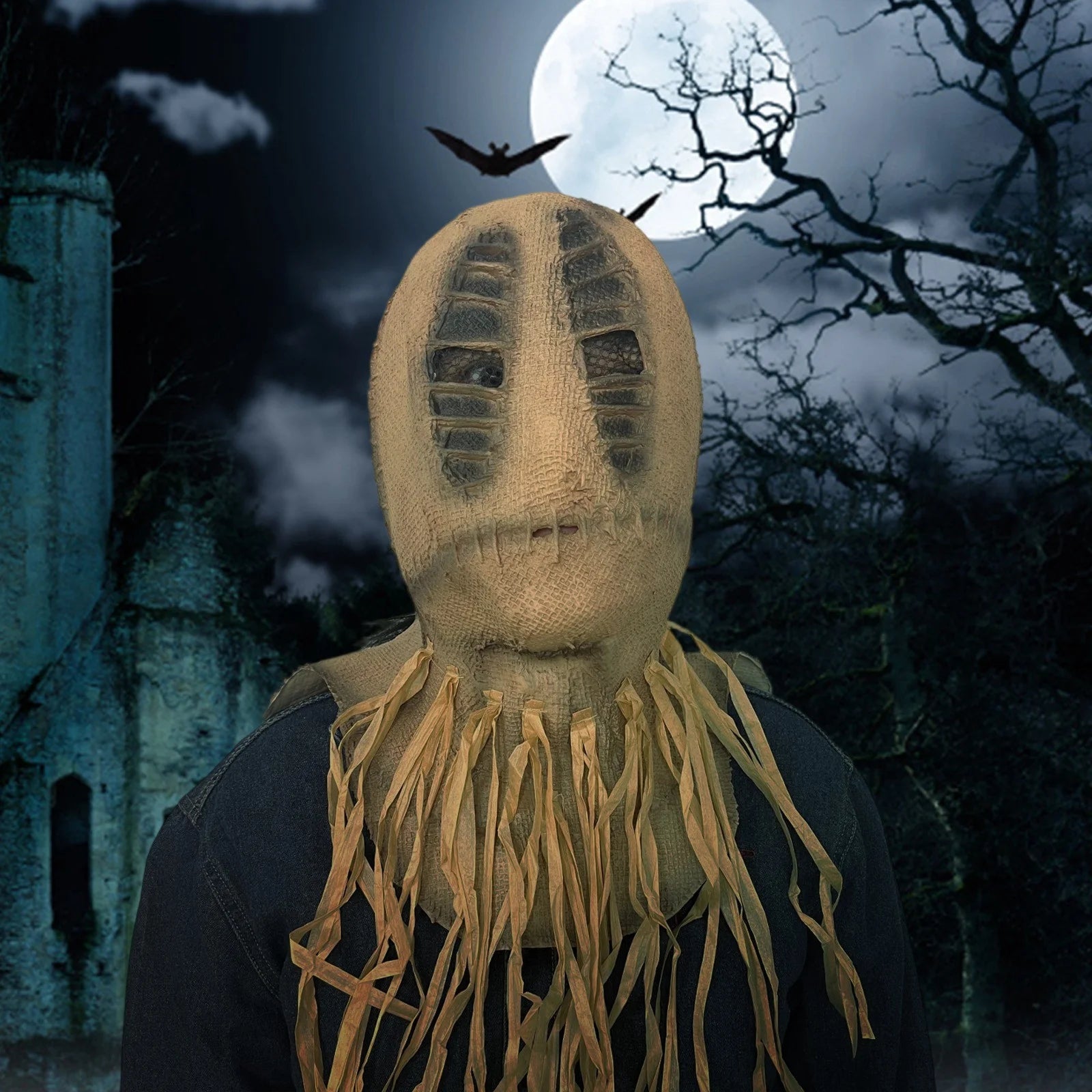 Máscara de Espantapájaros Terrorífico – Látex Completo con Cuerda y Detalles Realistas para Halloween