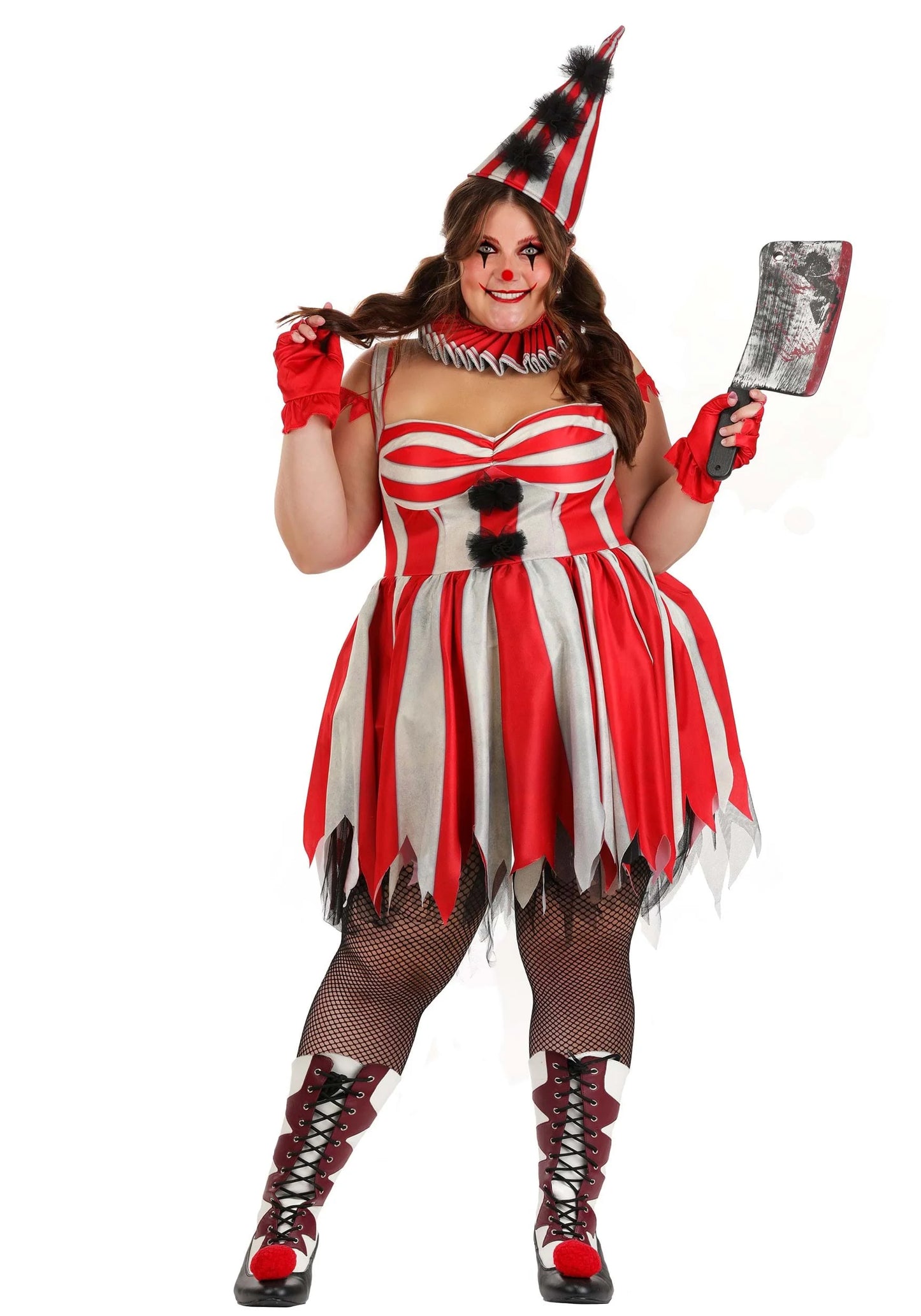 Disfraz Payasa Macabra del Circo – Talla Plus