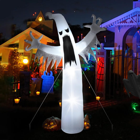 Inflable Fantasma Gigante 12FT – Decoración de Halloween para Exteriores