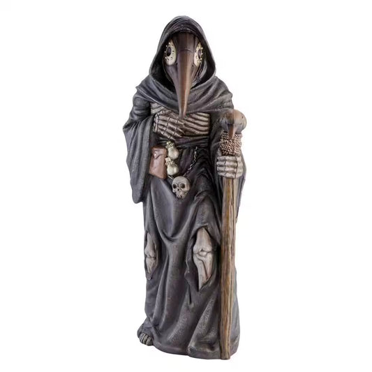 Doctor de la Peste 3.5 FT – Decoración Clásica de Halloween con Capa y Máscara Medieval