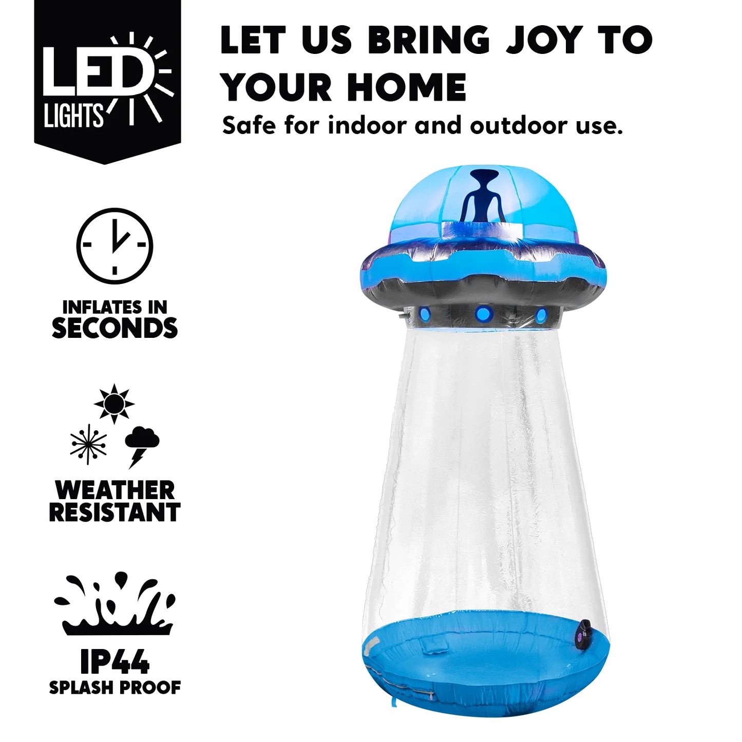 Inflable Halloween OVNI Alienígena 1.2 m – Decoración con Luces LED