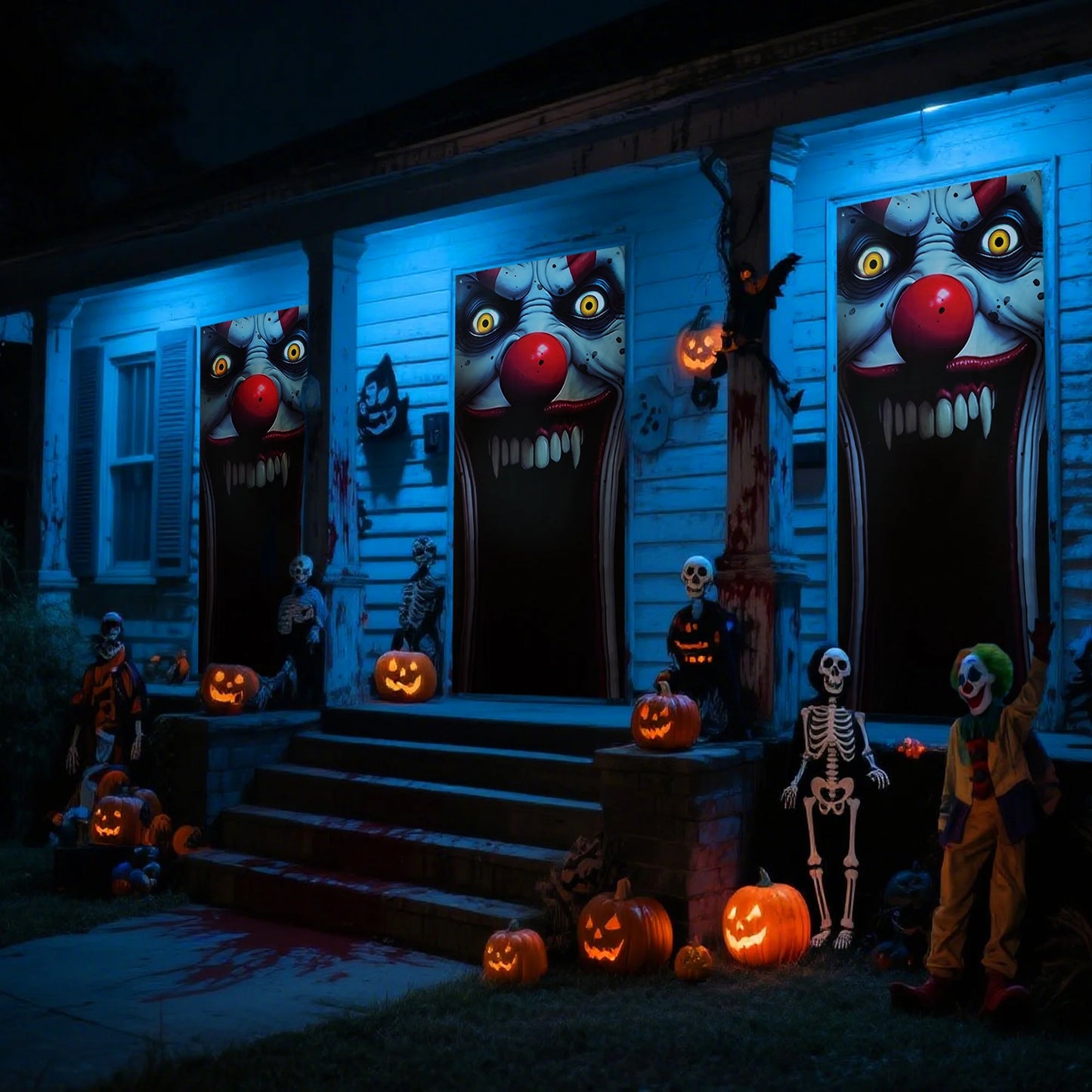 Cortina de Payaso de Terror – Decoración de Puerta o Ventana para Halloween
